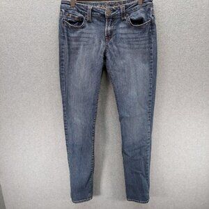 Womens Refuge Jeans Size 7R Solid Blue Straight Leg Regular Fit Denim Pants